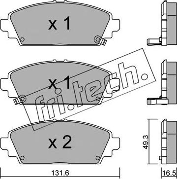 Fri.Tech. 479.0 - Тормозные колодки, дисковые, комплект avtokuzovplus.com.ua