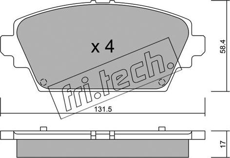 Fri.Tech. 480.0 - Гальмівні колодки, дискові гальма autocars.com.ua