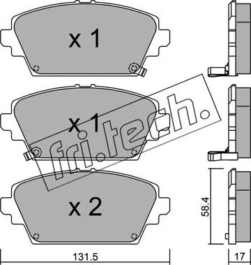 Fri.Tech. 480.1 - Тормозные колодки, дисковые, комплект autodnr.net