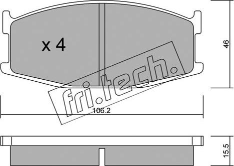 Fri.Tech. 484.0 - Тормозные колодки, дисковые, комплект autodnr.net