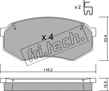 Fri.Tech. 487.0 - Гальмівні колодки, дискові гальма autocars.com.ua