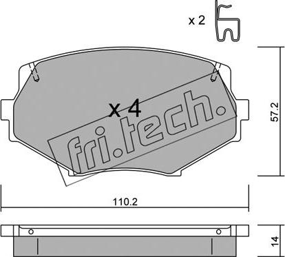 Fri.Tech. 488.0 - Гальмівні колодки, дискові гальма autocars.com.ua