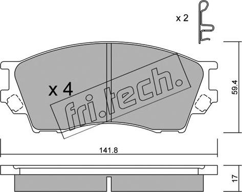 Fri.Tech. 489.0 - Гальмівні колодки, дискові гальма autocars.com.ua
