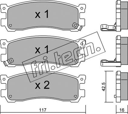 Fri.Tech. 494.0 - Тормозные колодки, дисковые, комплект avtokuzovplus.com.ua