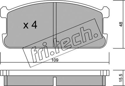 Fri.Tech. 496.0 - Тормозные колодки, дисковые, комплект avtokuzovplus.com.ua