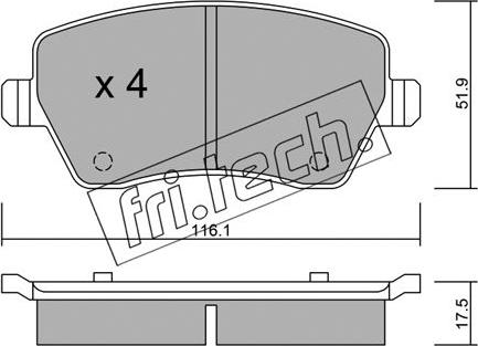 Fri.Tech. 501.0 - Гальмівні колодки, дискові гальма autocars.com.ua