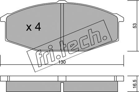 Fri.Tech. 506.0 - Тормозные колодки, дисковые, комплект avtokuzovplus.com.ua