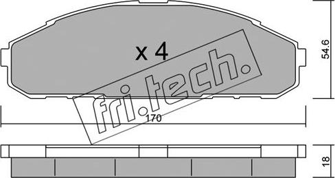 Fri.Tech. 511.0 - Тормозные колодки, дисковые, комплект autodnr.net