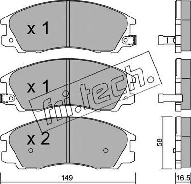 Fri.Tech. 522.0 - Гальмівні колодки, дискові гальма autocars.com.ua