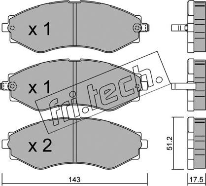 Fri.Tech. 525.0 - Гальмівні колодки, дискові гальма autocars.com.ua