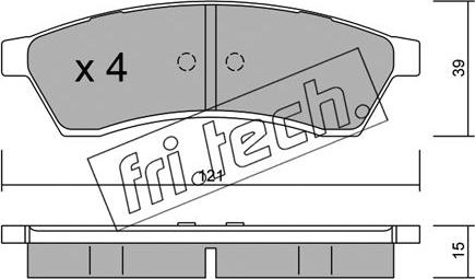 Fri.Tech. 526.0 - Тормозные колодки, дисковые, комплект autodnr.net