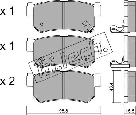 Fri.Tech. 535.0 - Тормозные колодки, дисковые, комплект avtokuzovplus.com.ua