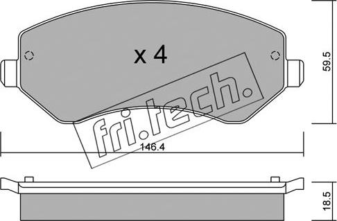 Fri.Tech. 540.0 - Тормозные колодки, дисковые, комплект autodnr.net