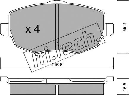 Fri.Tech. 544.0 - Гальмівні колодки, дискові гальма autocars.com.ua