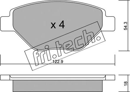 Fri.Tech. 559.0 - Тормозные колодки, дисковые, комплект avtokuzovplus.com.ua