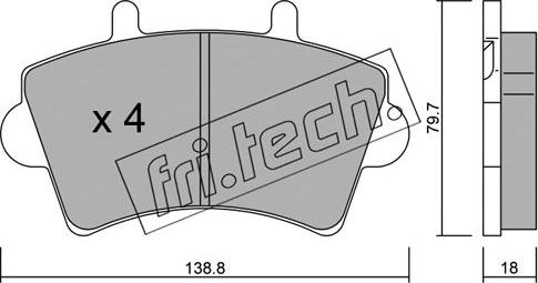 Fri.Tech. 561.0 - Гальмівні колодки, дискові гальма autocars.com.ua