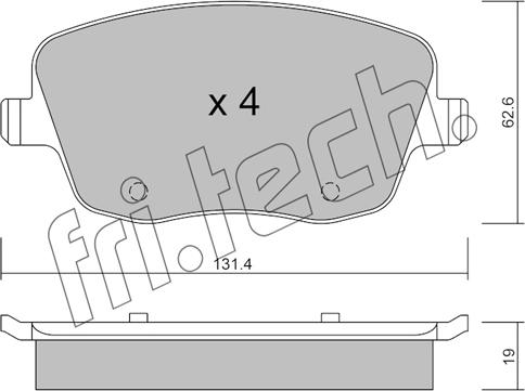 Fri.Tech. 563.0 - Гальмівні колодки, дискові гальма autocars.com.ua