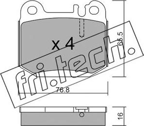 Fri.Tech. 580.0 - Гальмівні колодки, дискові гальма autocars.com.ua