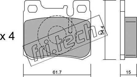 Fri.Tech. 582.0 - Тормозные колодки, дисковые, комплект autodnr.net