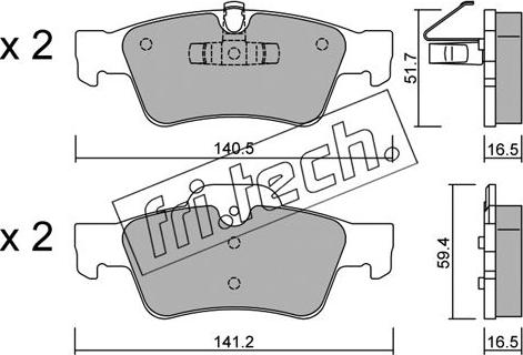 Fri.Tech. 584.1 - Гальмівні колодки, дискові гальма autocars.com.ua