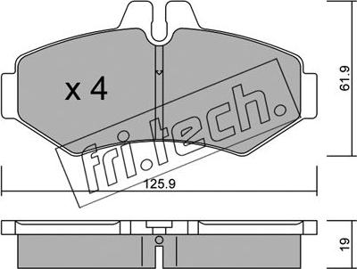 Fri.Tech. 588.0 - Тормозные колодки, дисковые, комплект avtokuzovplus.com.ua