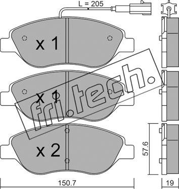 Fri.Tech. 593.0 - Тормозные колодки, дисковые, комплект autodnr.net