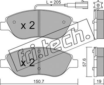 Fri.Tech. 593.1 - Гальмівні колодки, дискові гальма autocars.com.ua