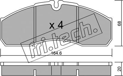 Fri.Tech. 594.3 - Гальмівні колодки, дискові гальма autocars.com.ua