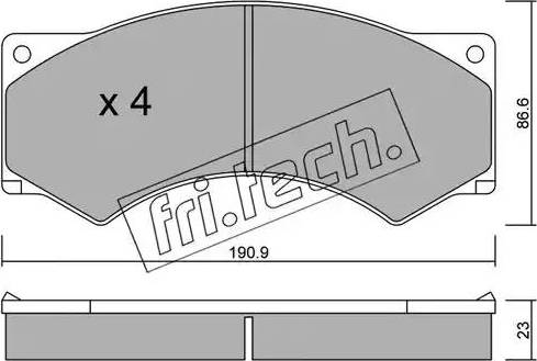 Fri.Tech. 595.0 - Тормозные колодки, дисковые, комплект avtokuzovplus.com.ua