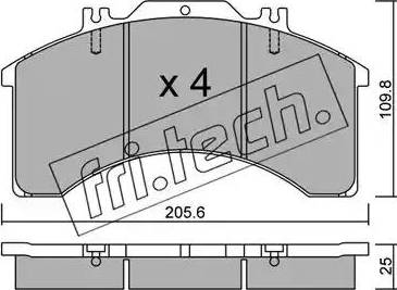 Fri.Tech. 596.0 - Гальмівні колодки, дискові гальма autocars.com.ua