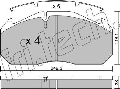 Fri.Tech. 602.0 - Гальмівні колодки, дискові гальма autocars.com.ua