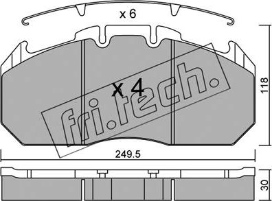 Fri.Tech. 603.0 - Тормозные колодки, дисковые, комплект avtokuzovplus.com.ua