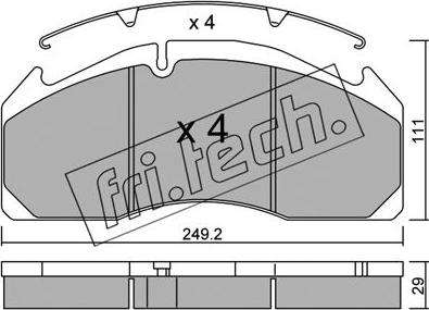 Fri.Tech. 609.0 - Тормозные колодки, дисковые, комплект avtokuzovplus.com.ua