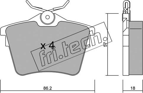 Fri.Tech. 618.0 - Гальмівні колодки, дискові гальма autocars.com.ua