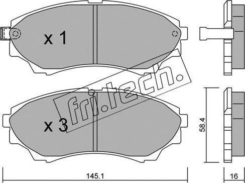 Fri.Tech. 626.0 - Тормозные колодки, дисковые, комплект avtokuzovplus.com.ua