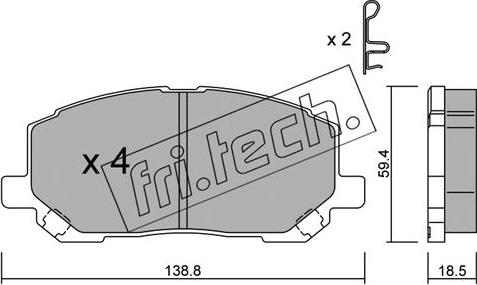 Fri.Tech. 632.0 - Гальмівні колодки, дискові гальма autocars.com.ua