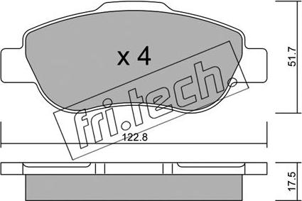 Fri.Tech. 654.0 - Гальмівні колодки, дискові гальма autocars.com.ua