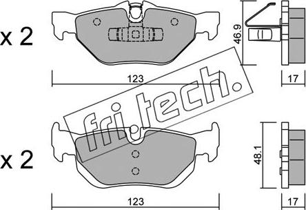 Fri.Tech. 658.0 - Тормозные колодки, дисковые, комплект avtokuzovplus.com.ua