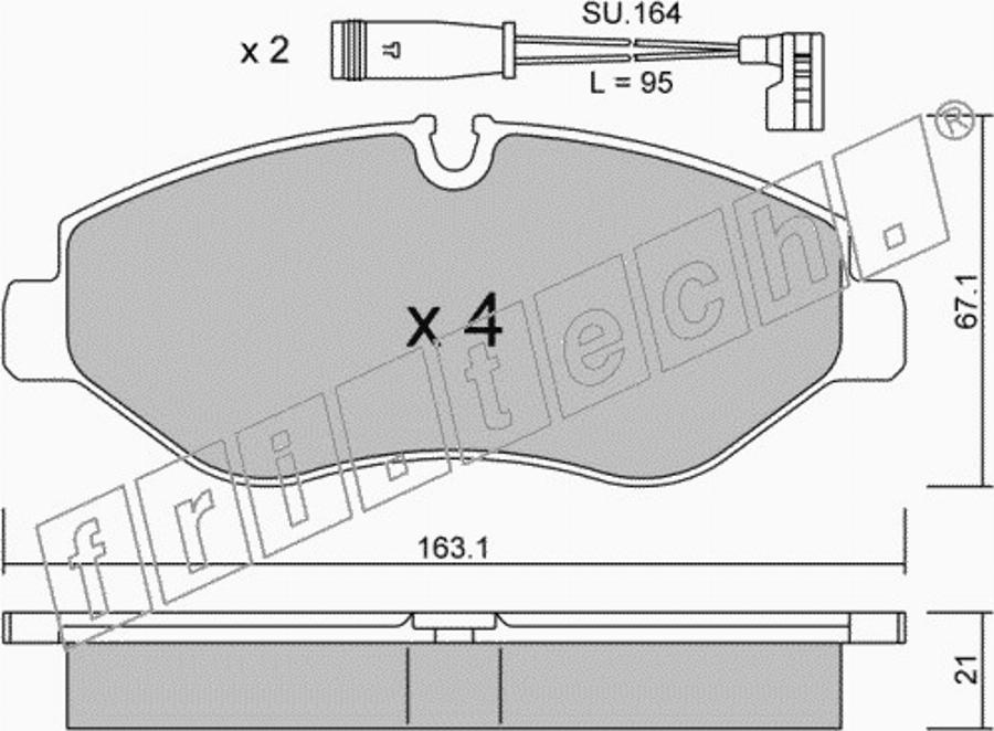 Fri.Tech. 6870W - Гальмівні колодки, дискові гальма autocars.com.ua