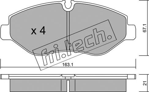 Fri.Tech. 687.0 - Тормозные колодки, дисковые, комплект autodnr.net