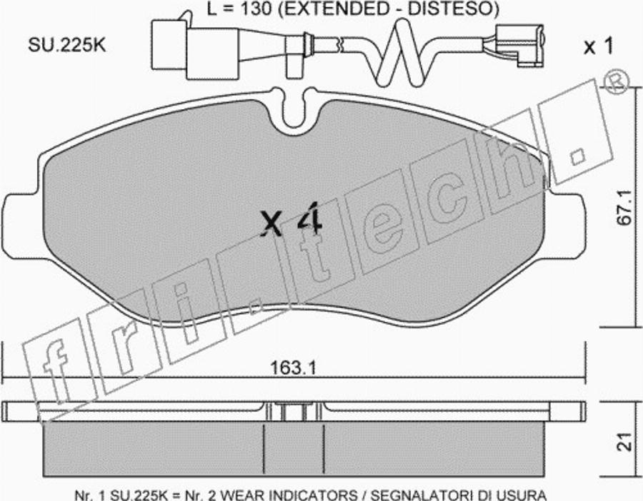 Fri.Tech. 6871W - Гальмівні колодки, дискові гальма autocars.com.ua