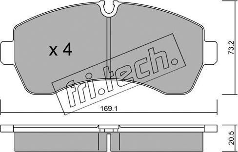 Fri.Tech. 689.0 - Тормозные колодки, дисковые, комплект autodnr.net