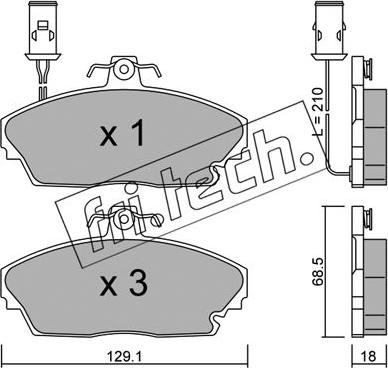 Fri.Tech. 705.0 - Тормозные колодки, дисковые, комплект avtokuzovplus.com.ua