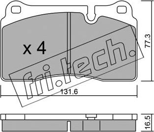 Fri.Tech. 711.0 - Тормозные колодки, дисковые, комплект autodnr.net