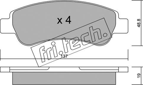 Fri.Tech. 726.0 - Тормозные колодки, дисковые, комплект autodnr.net