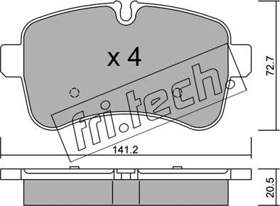 Fri.Tech. 727.0 - Тормозные колодки, дисковые, комплект autodnr.net