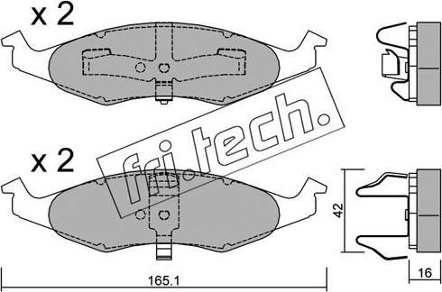 Fri.Tech. 729.0 - Тормозные колодки, дисковые, комплект avtokuzovplus.com.ua