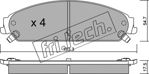 Fri.Tech. 733.0 - Гальмівні колодки, дискові гальма autocars.com.ua
