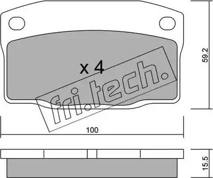 Fri.Tech. 742.0 - Тормозные колодки, дисковые, комплект autodnr.net