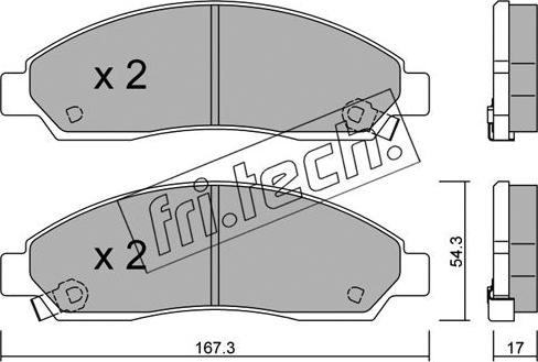 Fri.Tech. 747.0 - Тормозные колодки, дисковые, комплект avtokuzovplus.com.ua